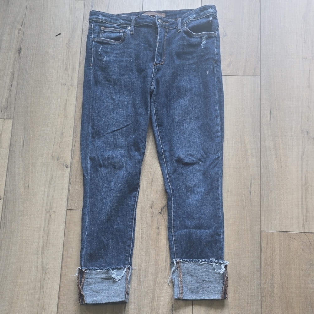 Joe's Distressed Cropped/Cuffed  Blue Jeans Size 30